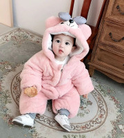 Baby Bear Rompers Pink (Size: 4M-48M)