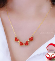 Lucky Heart Two-sided Foldable Necklace (Golden Shade)