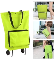 Foldable Shopping Trolley Bag with Wheels Collapsible Shopping Cart Reusable Foldable Grocery Bags Travel