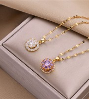 Luxury necklace With Rose Box