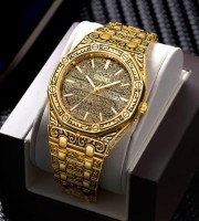 Arabic Style Luxury Ayatul kursi Men Watch Gold