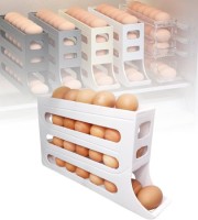 4-Tire Eggs Holder for Fridge with Automatic Egg Rolling Rock and 30 Eggs Storage Racks