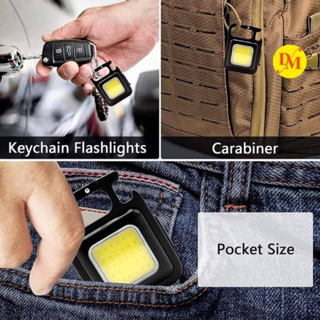 USB RECHARGEABLE MINI LED FLASHLIGHT WORK LIGHT PORTABLE POCKET KEYCHAINS