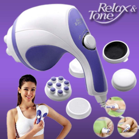 Relax Tone Spin Body Massager With 5 Headers Relax Spin Tone Slimming Lose Weight Burn Fat Full Body Massage Device