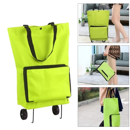 Foldable Shopping Trolley Bag with Wheels Collapsible Shopping Cart Reusable Foldable Grocery Bags Travel